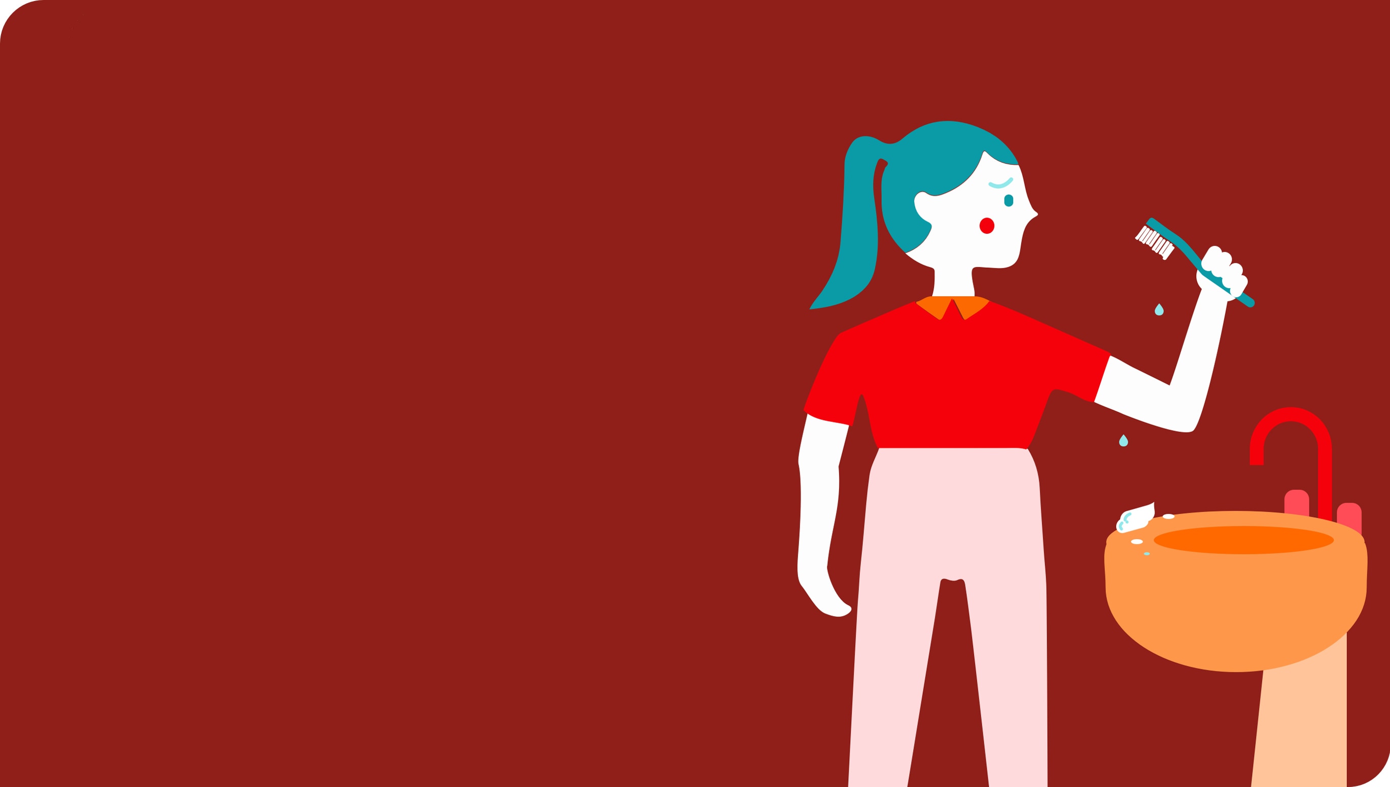 Bild på kvinna som borstar tänderna